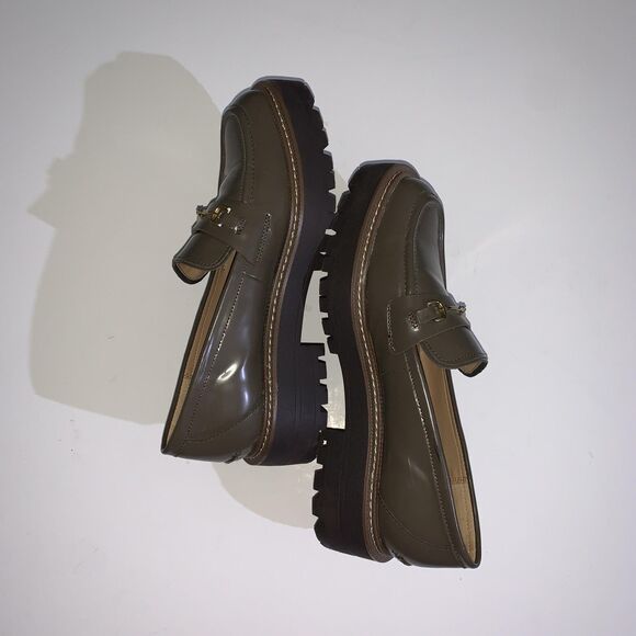 Sam Edelman Shoes Womens Size 8.5 Patent Leather Loafers Lug Sole Horsebit - Picture 7 of 9